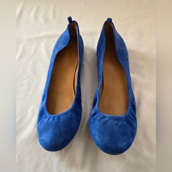 J. Crew Cece Cobalt Blue Suede Ballet Flats. Women's Size 9 - Picture 1 of 9